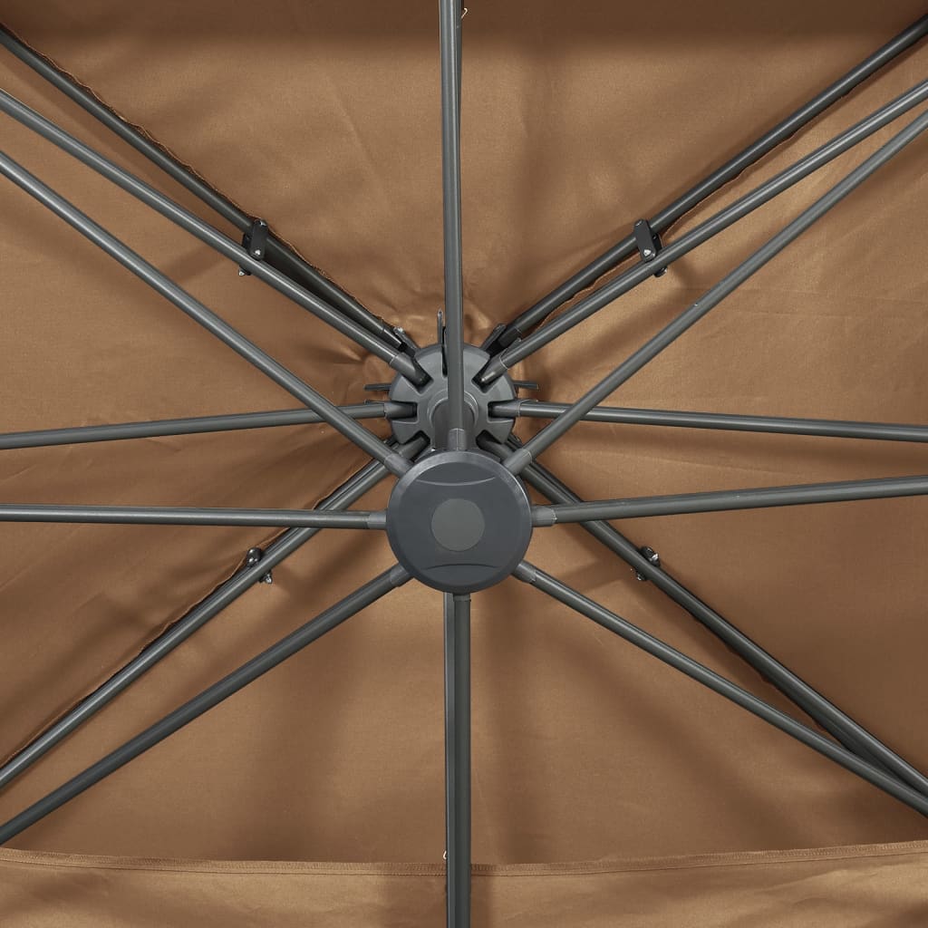 vidaXL konsooldisainiga päikesevari topelt ülaosa pruunikas 400x300 cm