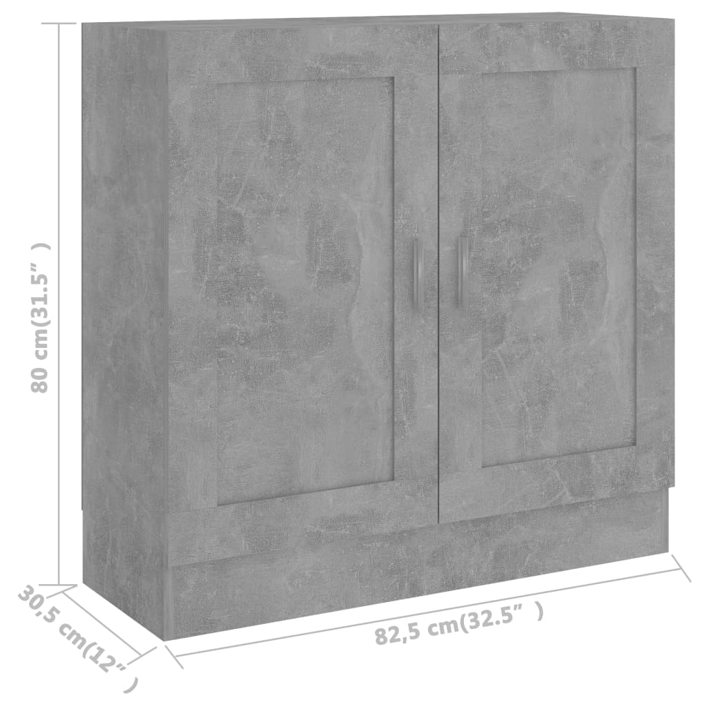 vidaXL raamaturiiul betoonhall 82,5 x 30,5 x 80 cm puitlaastplaat