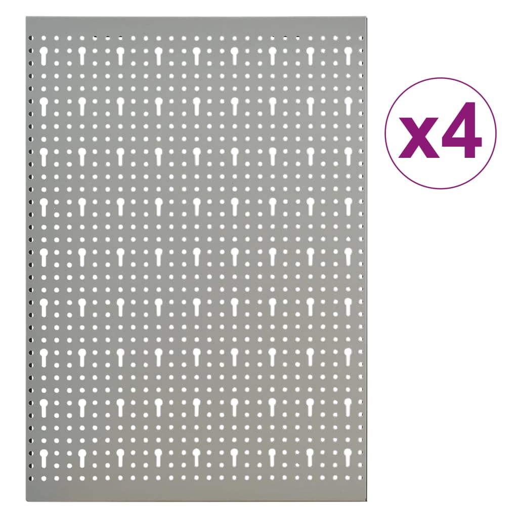 vidaXL seinale paigaldatav pulkadega paneel, 4 tk, 40 x 58 cm, teras