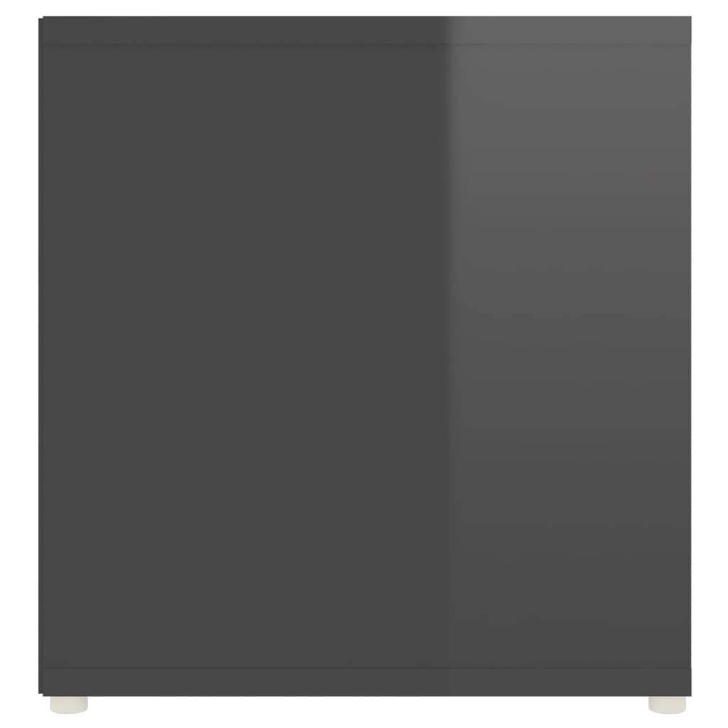 vidaXL telerikapid 2 tk kõrgläikega hall 107x35x37 cm puitlaastplaat