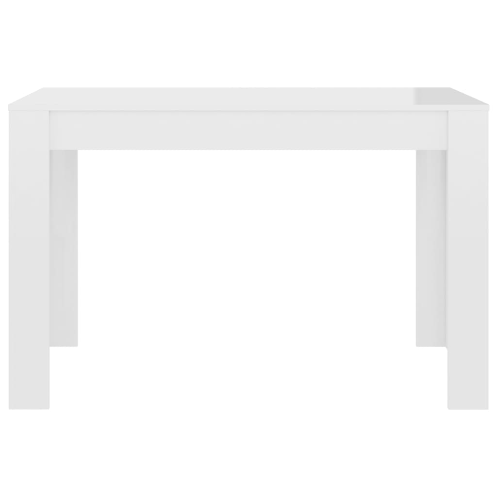 vidaXL söögilaud, kõrgläikega, valge 120 x 60 x 76 cm puitlaastplaat
