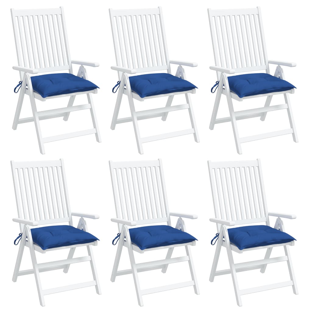 vidaXL tooli istmepadjad 6 tk, sinine, 40 x 40 x 7 cm kangas