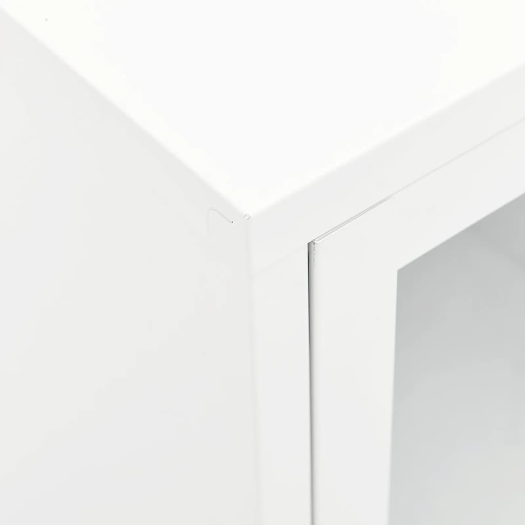 vidaXL telerialus, valge, 105 x 35 x 52 cm, teras ja klaas