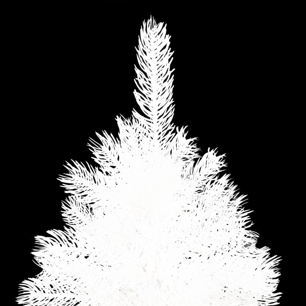 vidaXL valgustusega kunstkuusk kuulidega, valge, 240 cm