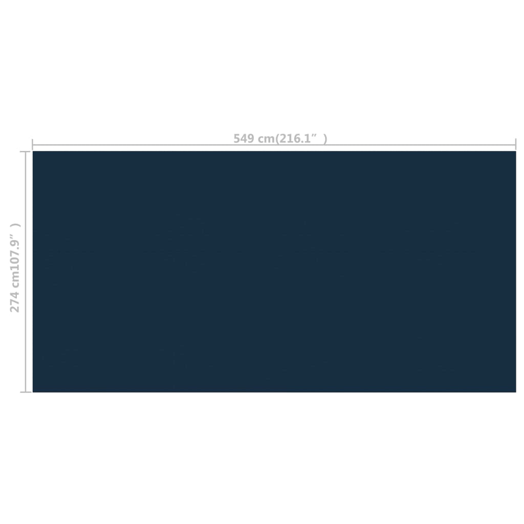 vidaXL ujuv PE ümmargune basseinikile, 549 x 274 cm, must ja sinine