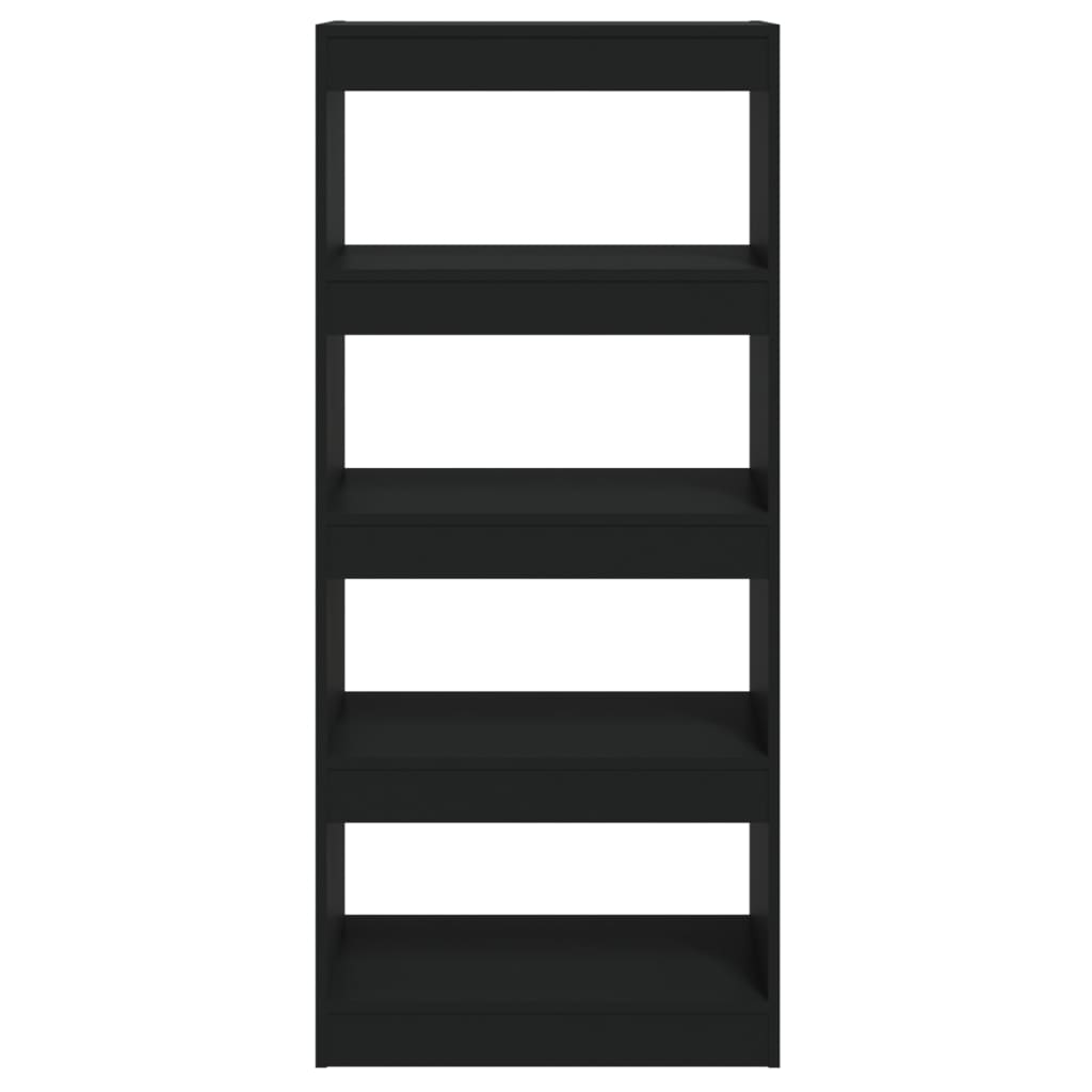 vidaXL raamaturiiul/ruumijagaja, must, 60x30x135 cm, tehispuit