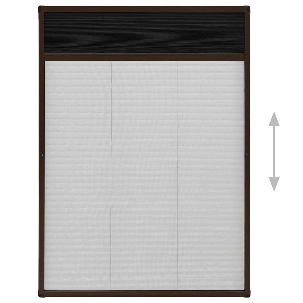 vidaXL plisseeritud putukavõrk aknale, alumiinium, pruun, 80 x 120 cm