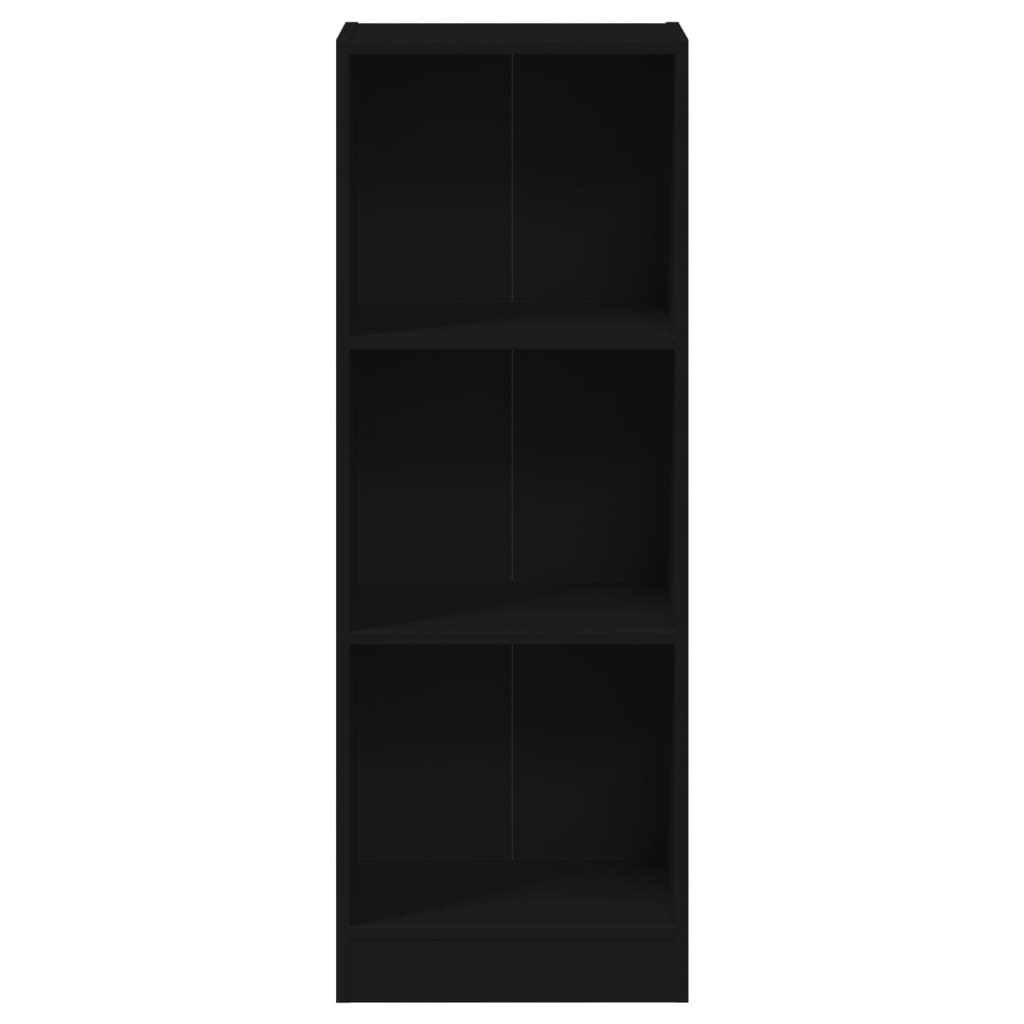 vidaXL 3-korruseline raamaturiiul must 40 x 24 x 108 cm puitlaastplaat