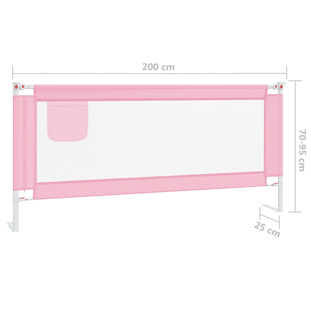 vidaXL voodipiire väikelapse voodile, roosa, 200 x 25 cm, kangas