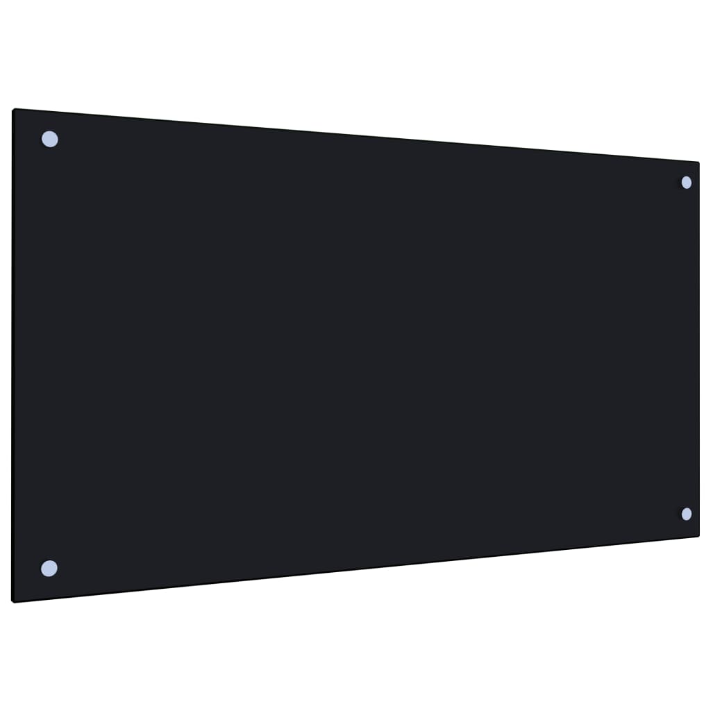 vidaXL köögi pritsmekaitse, must, 90 x 50 cm, karastatud klaas