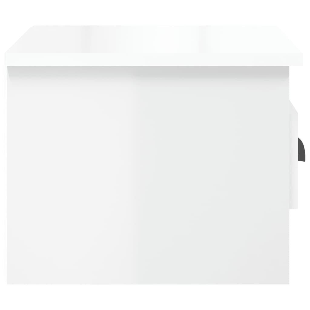 vidaXL seinale kinnitatav öökapp, kõrgläikega valge, 41,5 x 36 x 28 cm