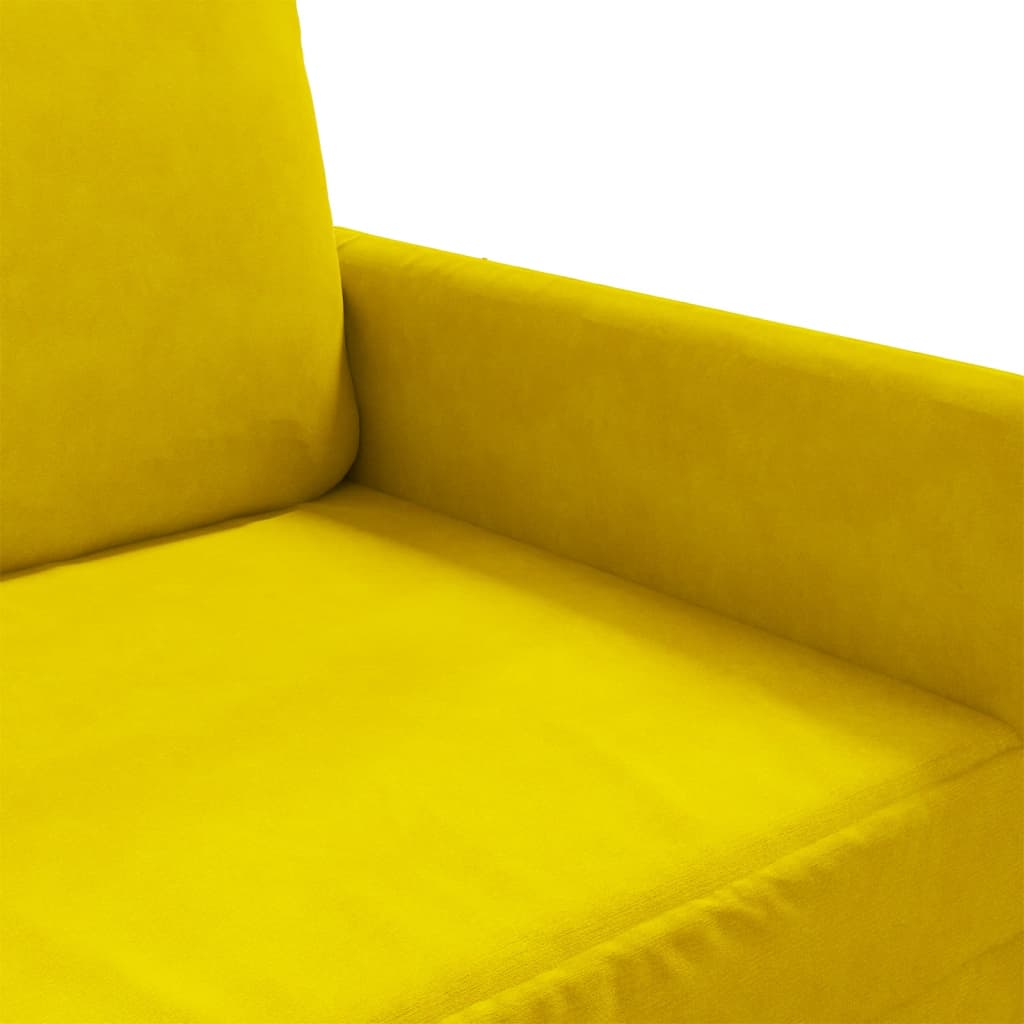 vidaXL 3-kohaline diivan, kollane, 180 cm, samet