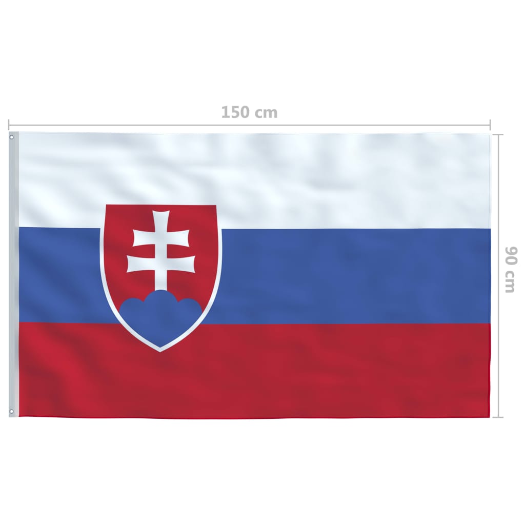 vidaXL Slovakkia lipp ja lipumast, alumiinium, 4 m