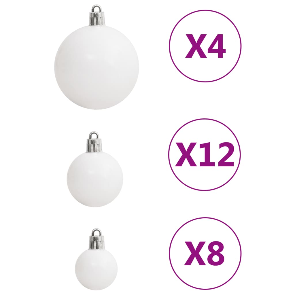 vidaXL 111-osaline jõulukuulide komplekt, valge ja hall, polüstüreen