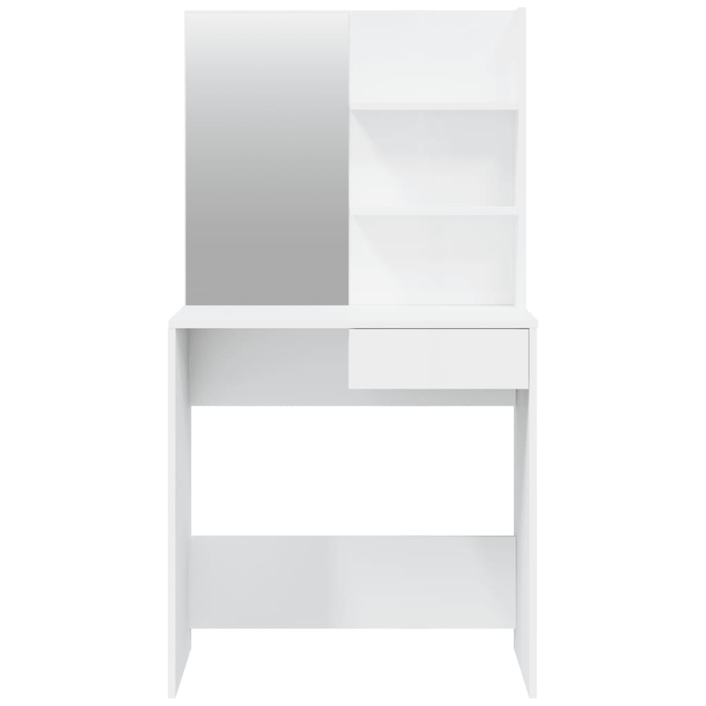 vidaXL peegliga tualettlaud, kõrgläikega valge, 74,5 x 40 x 141 cm