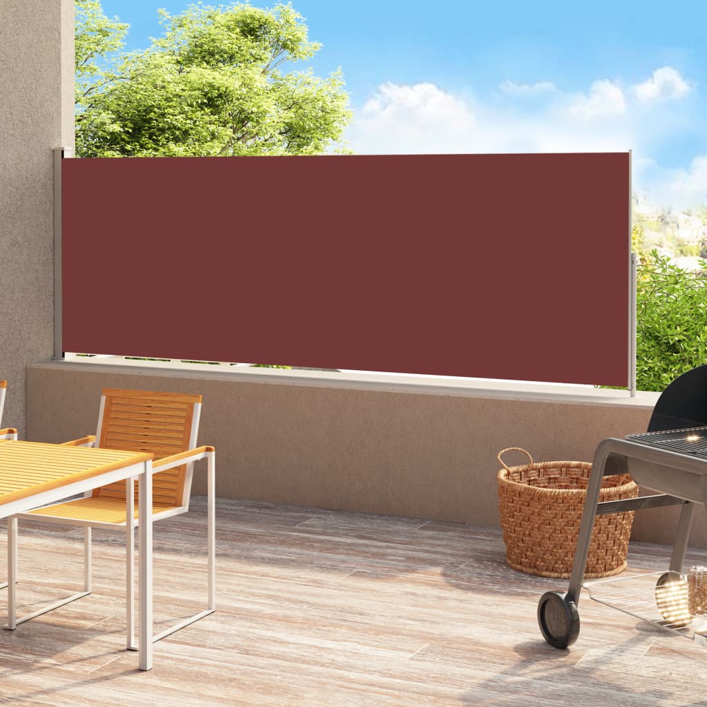 vidaXL lahtitõmmatav terrassi külgsein, 200 x 500 cm, pruun