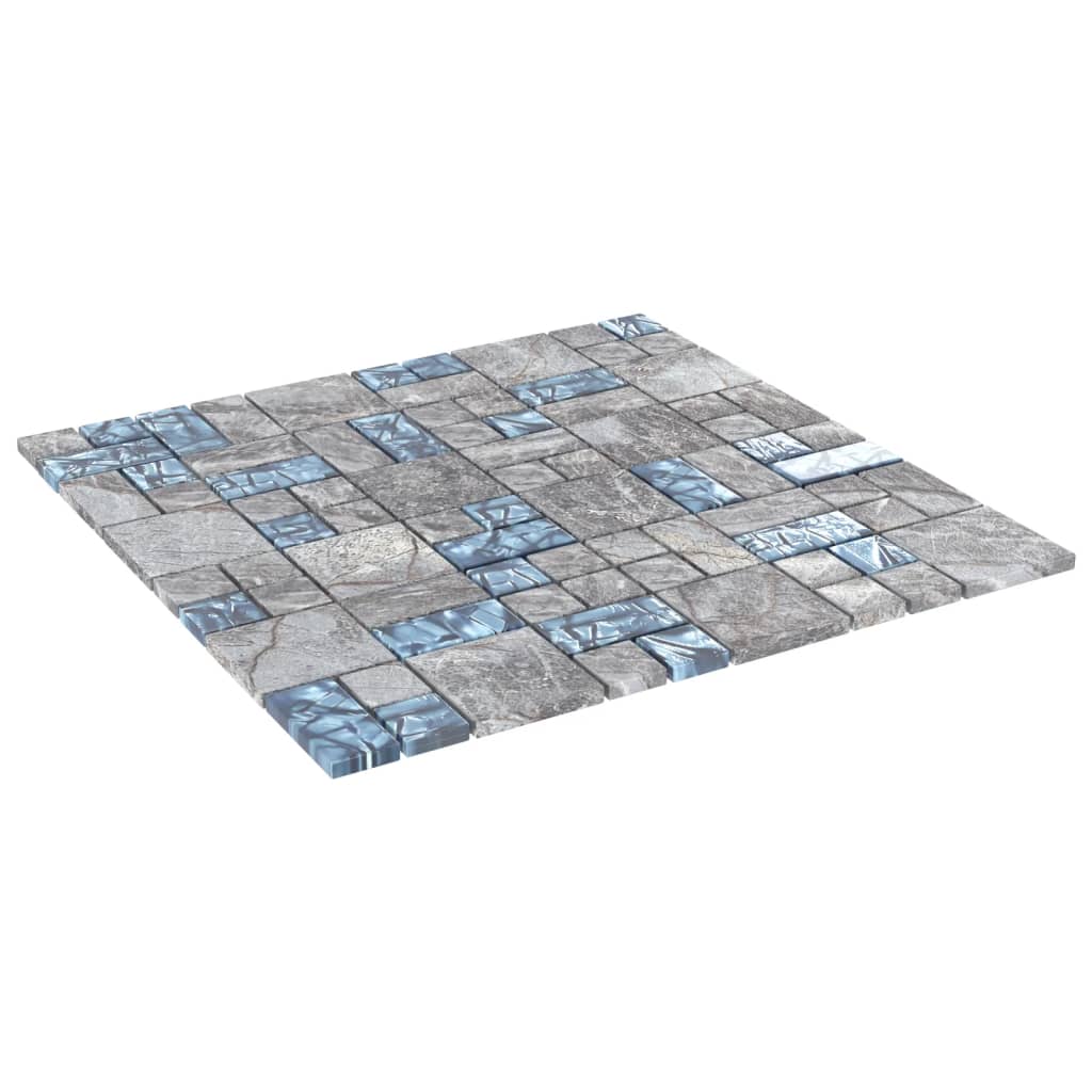 vidaXL mosaiikplaadid 22 tk hall sinine 30 x 30 cm klaas