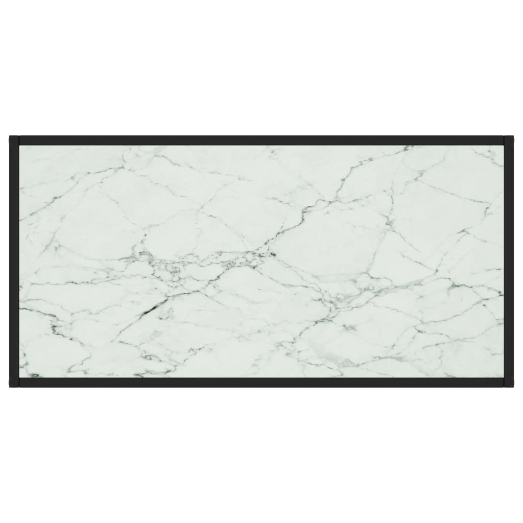 vidaXL kohvilaud, must, valge marmorklaas, 100 x 50 x 35 cm