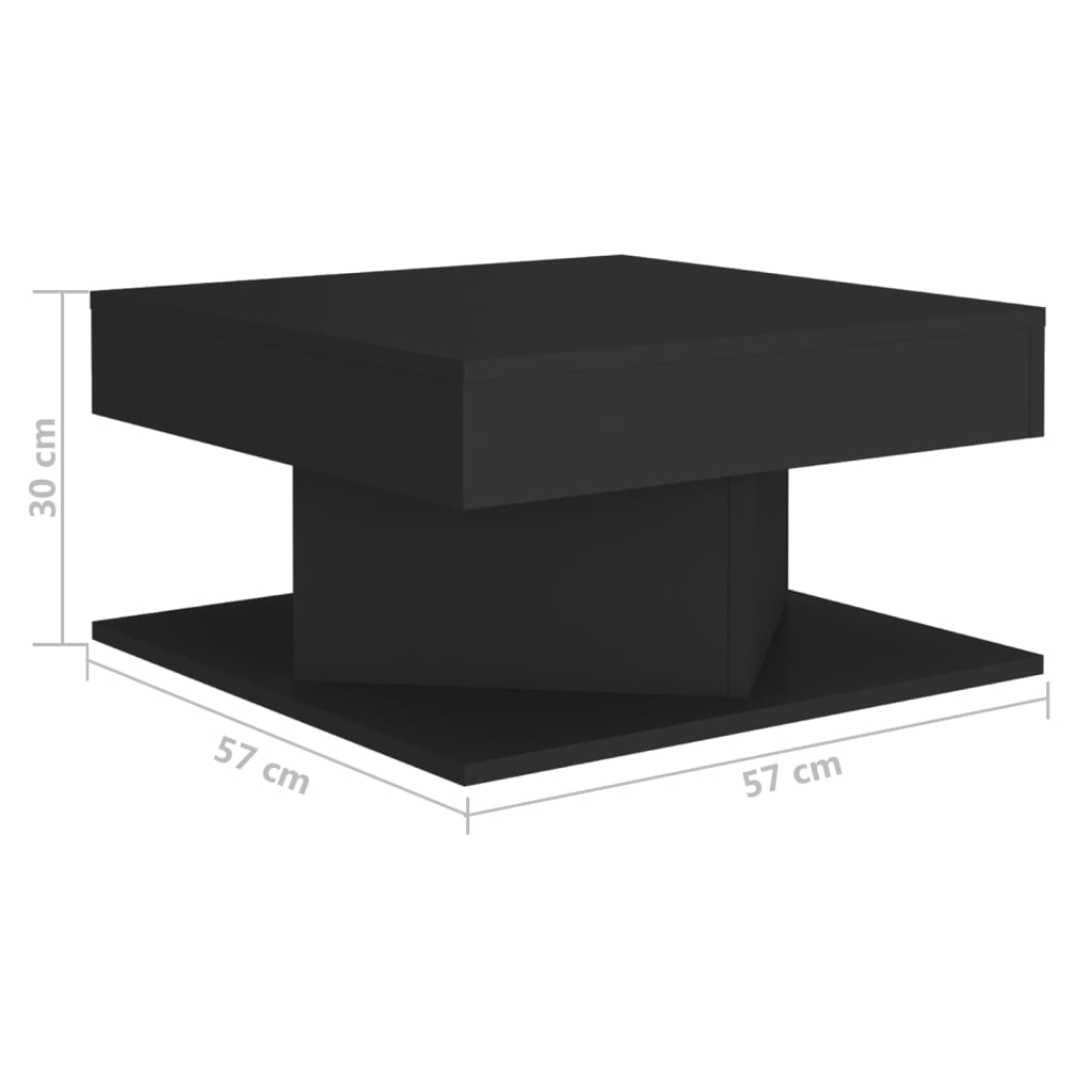 vidaXL kohvilaud, must, 57 x 57 x 30 cm, puitlaastplaat