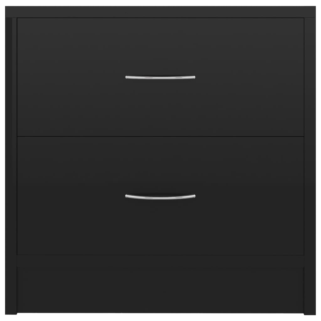 vidaXL öökapid 2 tk, kõrgläikega must, 40 x 30 x 40 cm, puitlaastplaat