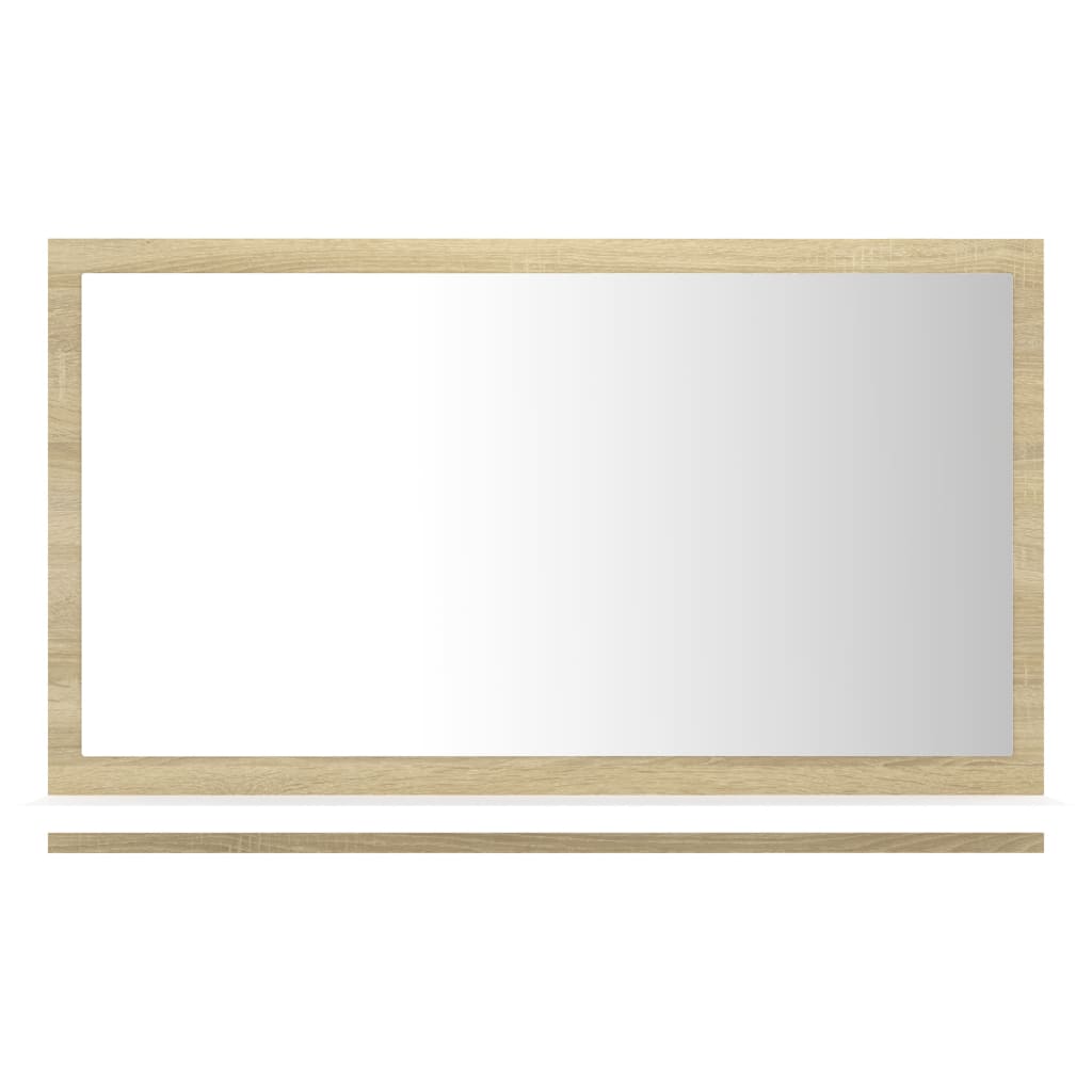 vidaXL vannitoapeegel, valge, Sonoma tamm 60x10,5x37 cm puitlaastplaat