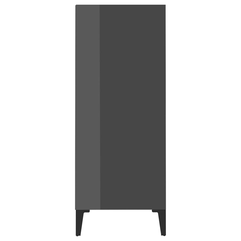 vidaXL puhvetkapp, kõrgläikega hall, 57 x 35 x 90 cm, puitlaastplaat