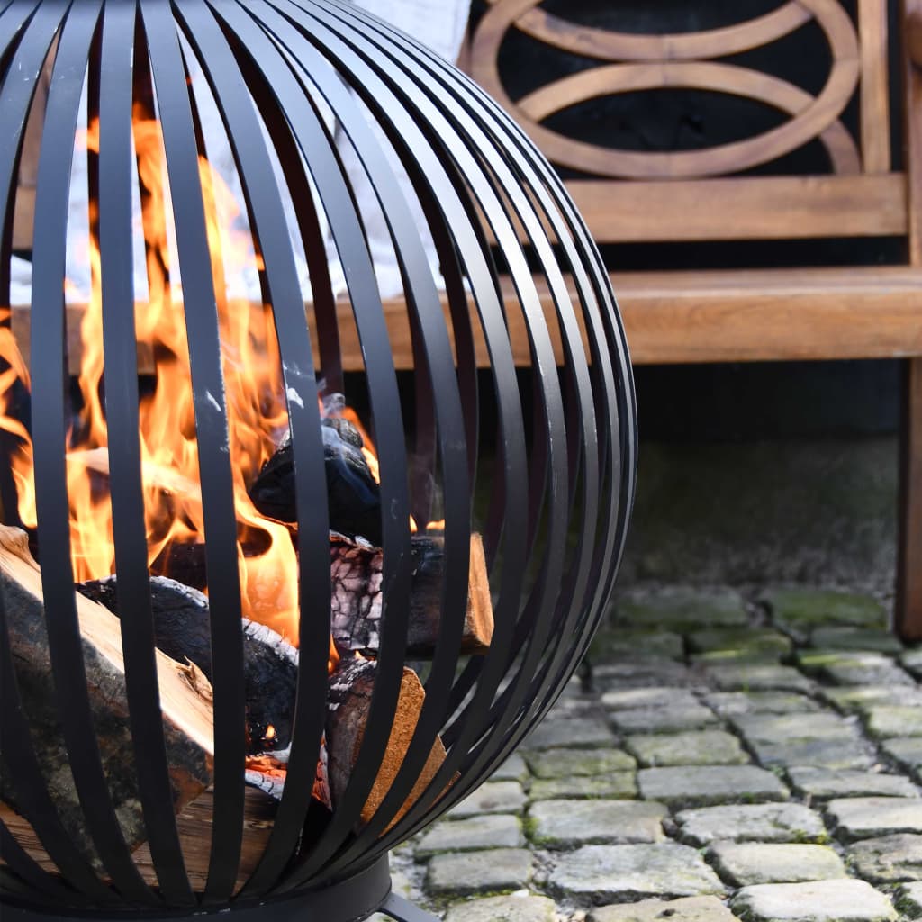 Esschert Design tulealuse pall, triipudega, must, süsinikteras FF400