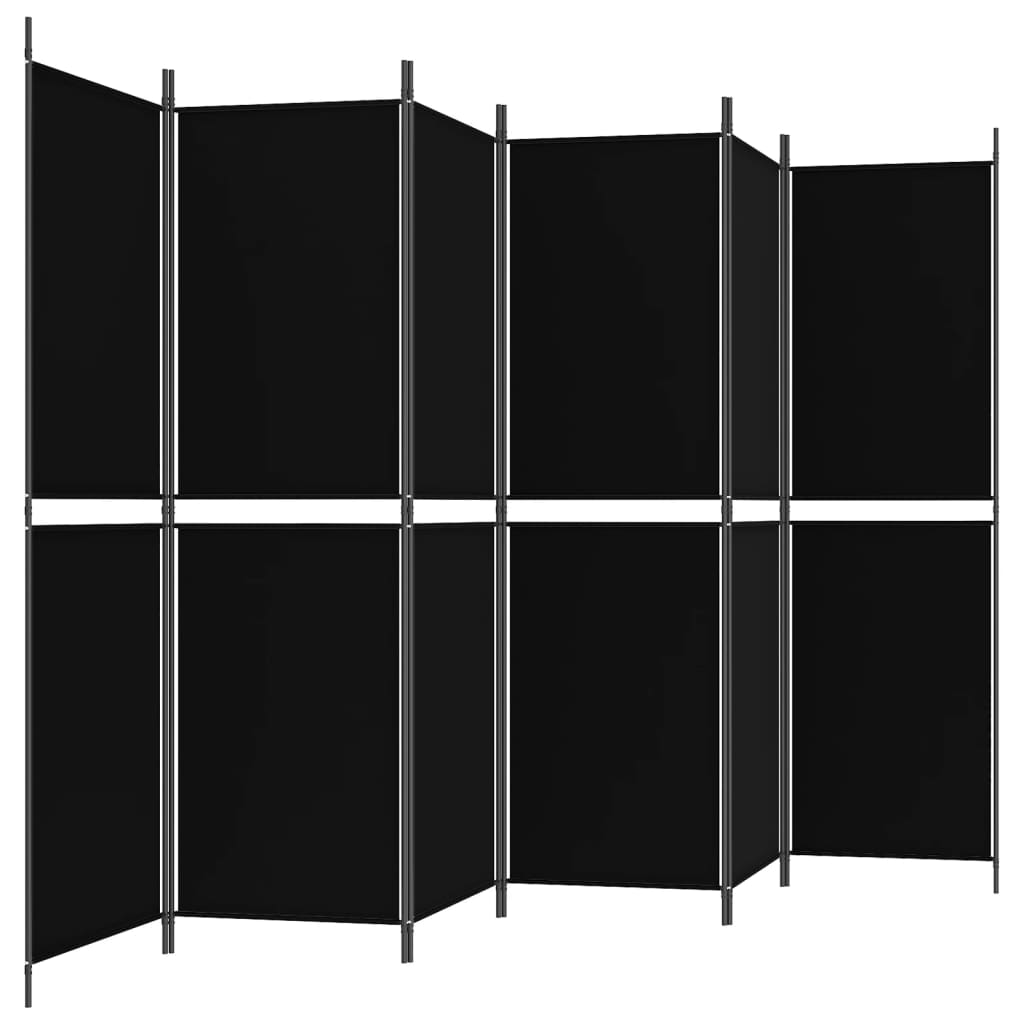 vidaXL 6 paneeliga ruumijagaja, must, 300 x 180 cm, kangas