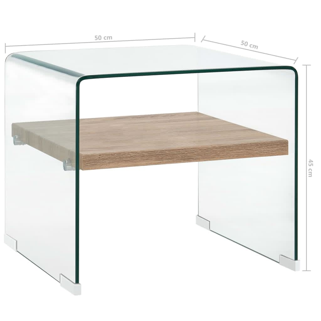 vidaXL kohvilaud läbipaistev 50 x 50 x 45 cm karastatud klaas
