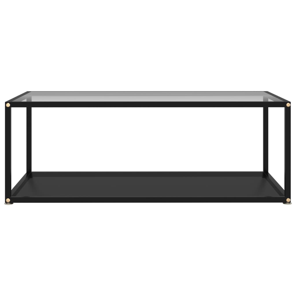 vidaXL kohvilaud, läbipaistev ja must, 100 x 50 x 35 cm karastatud klaas