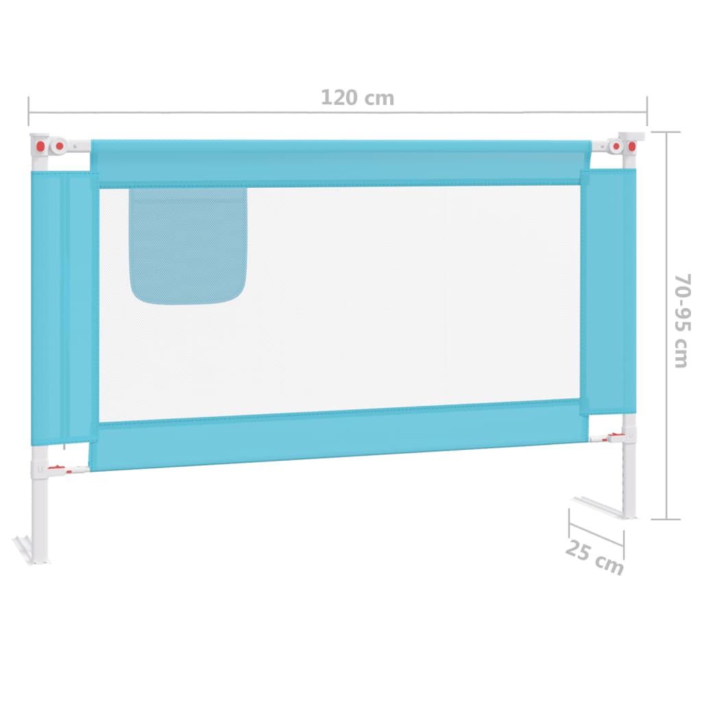 vidaXL voodipiire väikelapse voodile, sinine, 120 x 25 cm, kangas