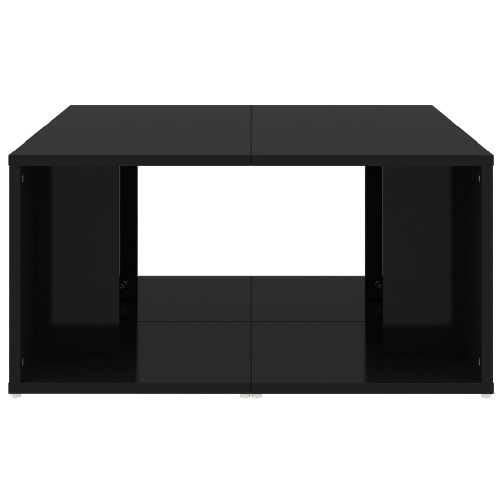 vidaXL kohvilaud 4 tk, kõrgläikega must, 33x33x33 cm, puitlaastplaat