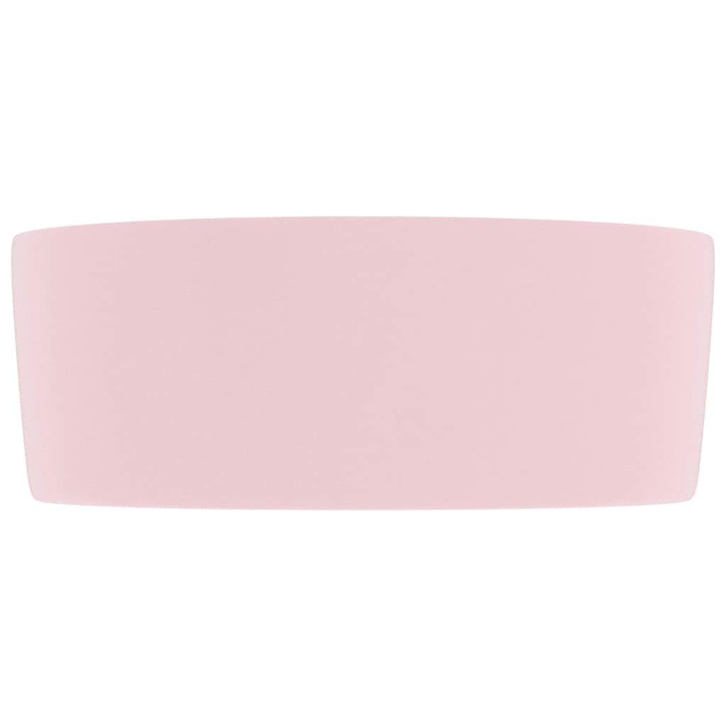vidaXL luksuslik valamu ümar, matt roosa, 40 x 15 cm, keraamiline