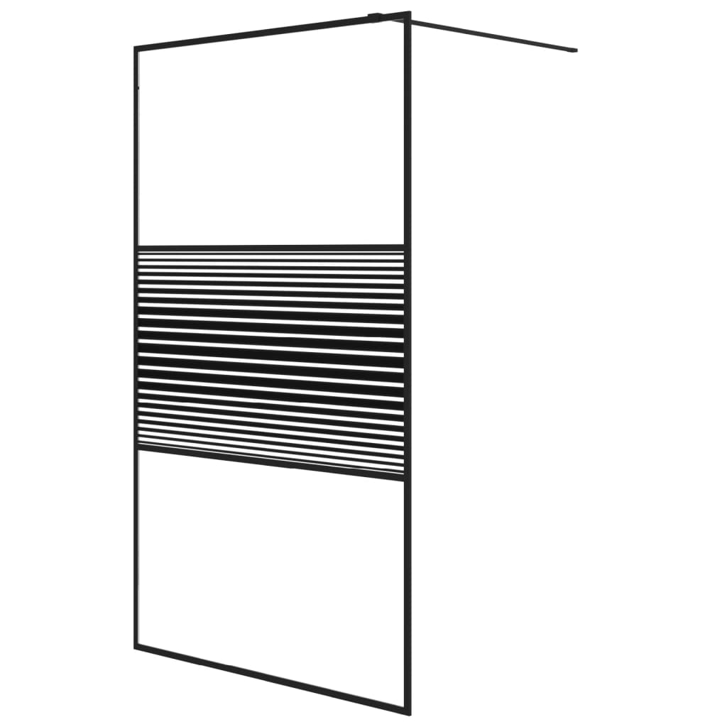 vidaXL dušikabiini sein, must, 115x195 cm, läbipaistev ESG-klaas