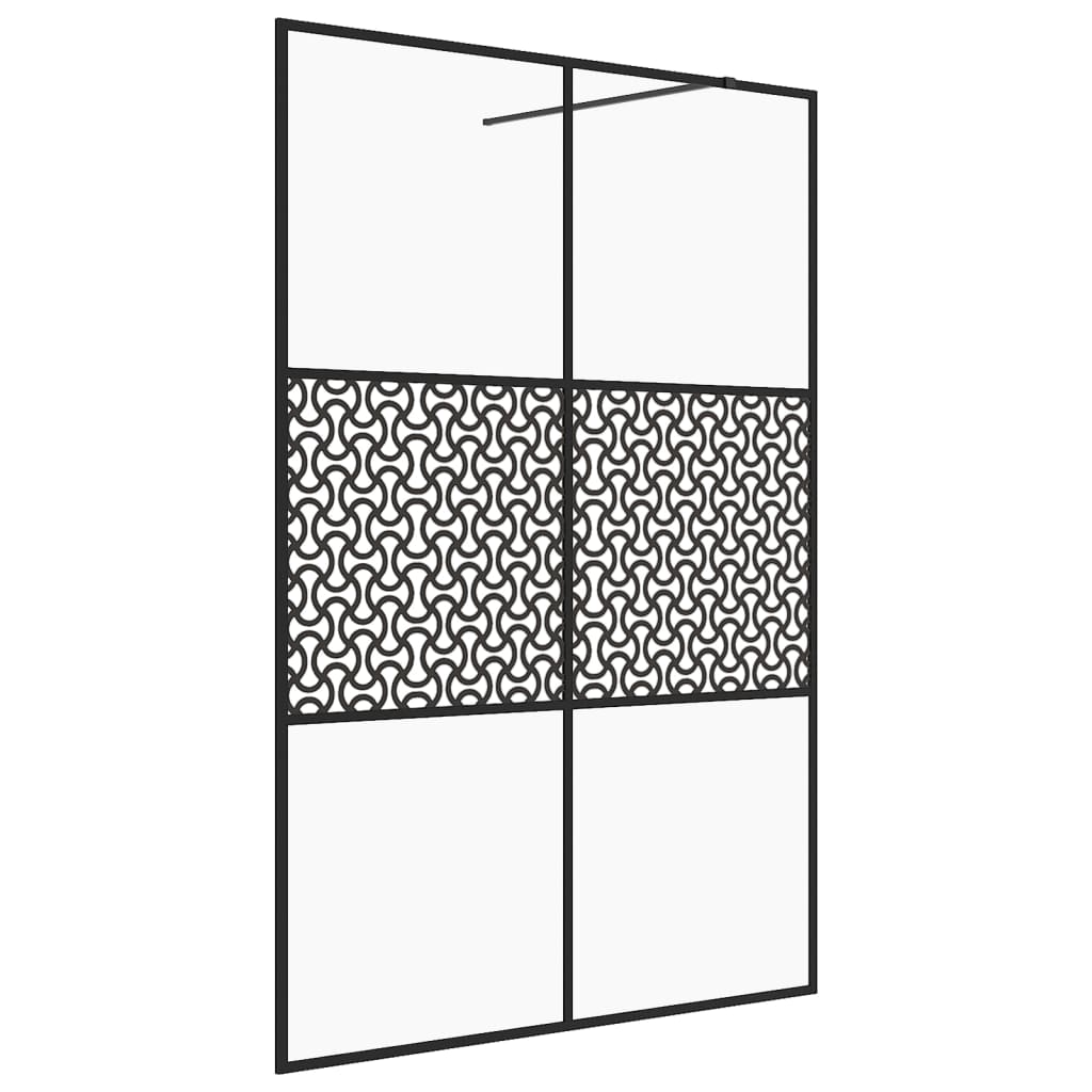 vidaXL dušinurga sein, läbipaistev ESG-klaas, 140x195 cm, must