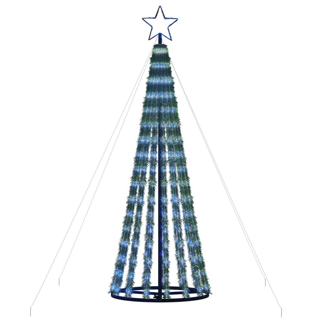 vidaXL koonusekujuline valgustusega jõulupuu, 275 LEDi, sinine 180 cm