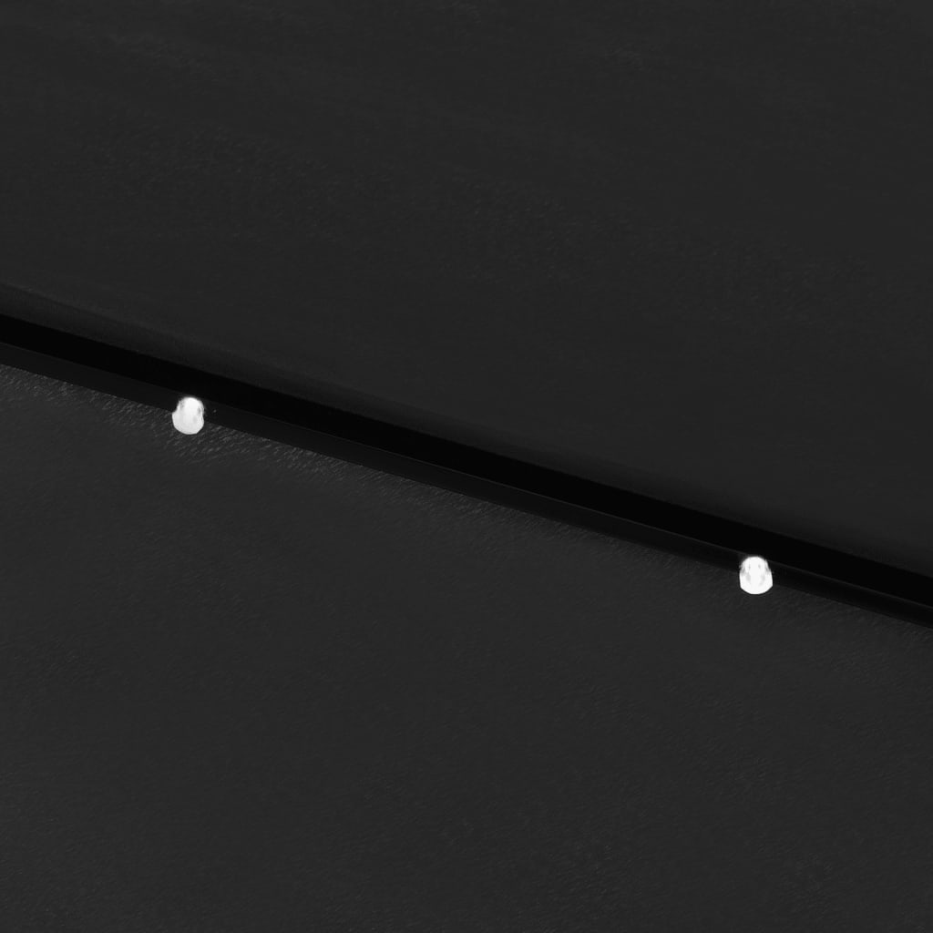 vidaXL päikesevari LEDide ja teraspostiga, must, 2 x 3 m