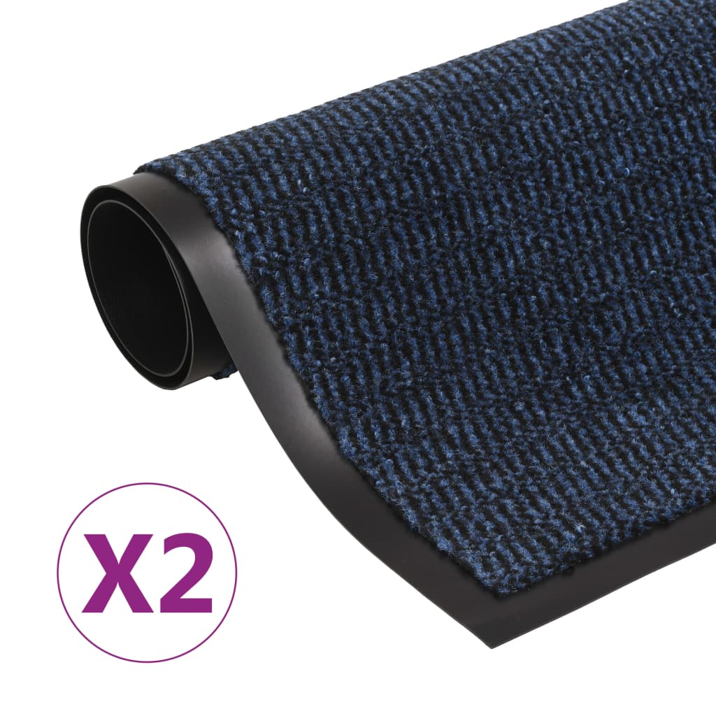 vidaXL uksematid 2 tk, kandiline, tupsuline, 80 x 120 cm, sinine