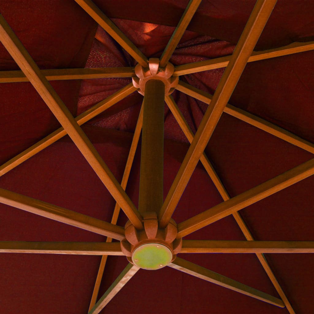 vidaXL rippuv päikesevari postiga, terrakota, 3 x 3 m, nulupuit