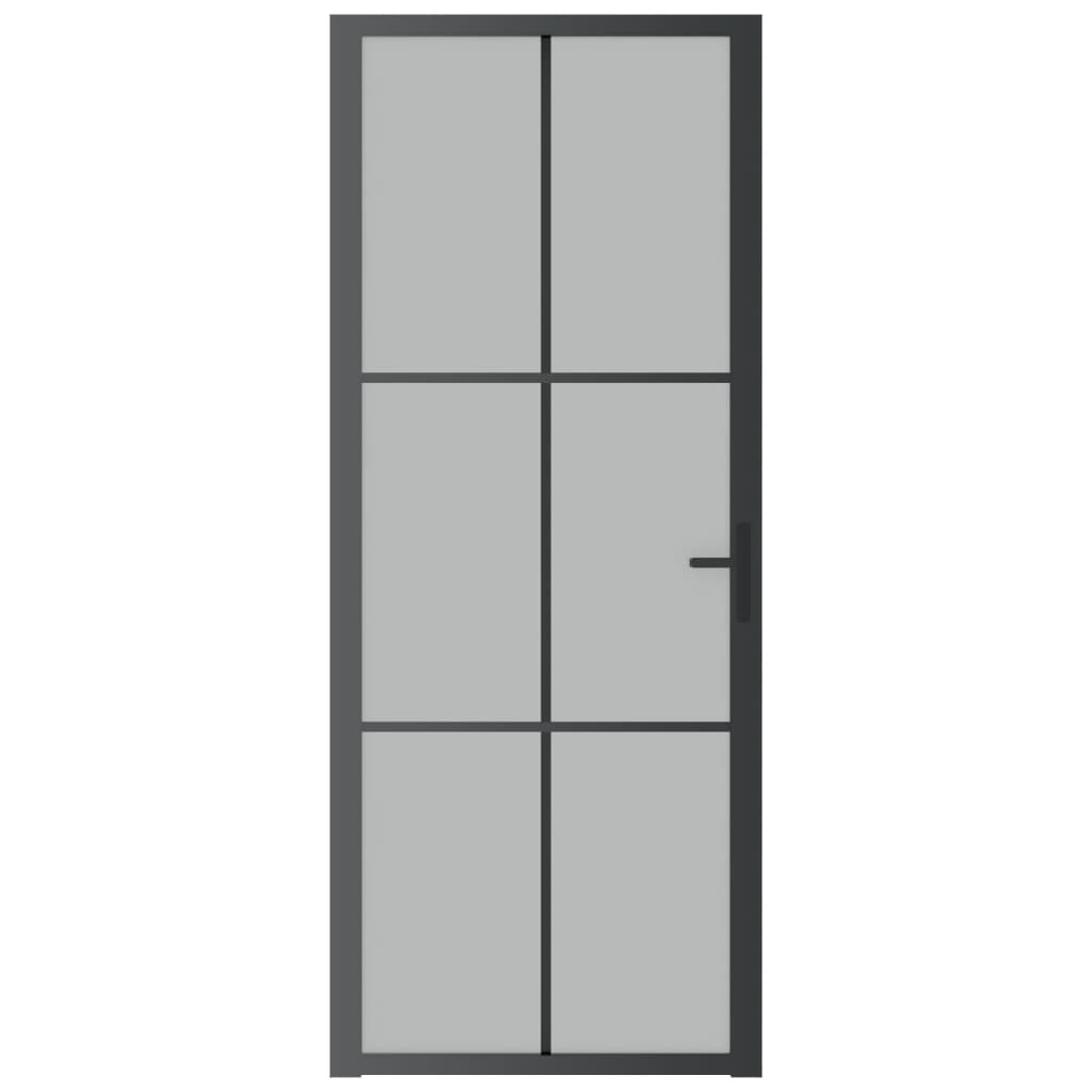 vidaXL siseuks, 83 x 201,5 cm, must, matt klaas ja alumiinium