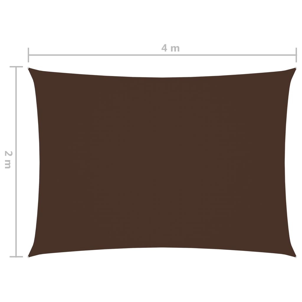 vidaXL oxford-kangast päikesepuri, ristkülikukujuline, 2 x 4 m, pruun