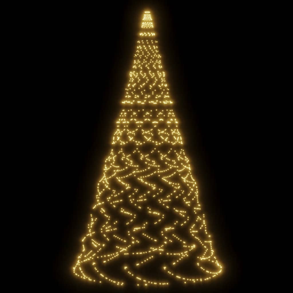 vidaXL jõulupuu vaiaga, soe valge, 1400 LEDi, 500 cm