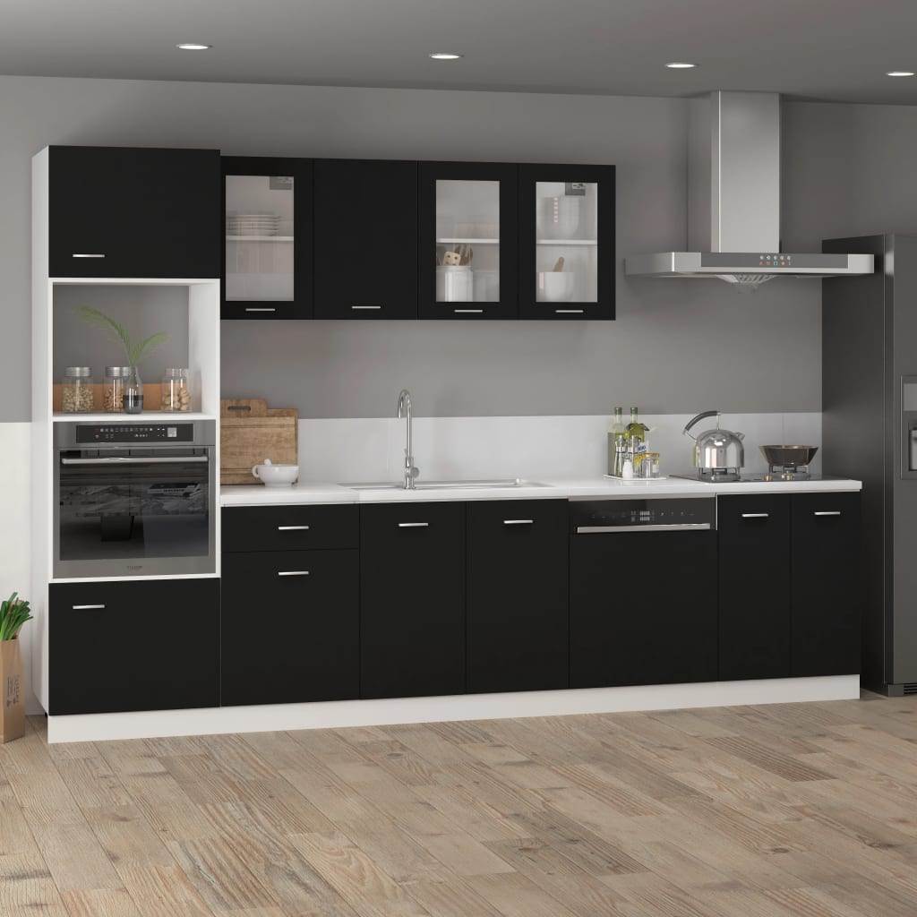 vidaXL köögikapp, must, 40 x 46 x 81,5 cm, tehispuit