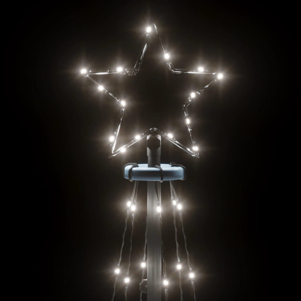 vidaXL koonusekujuline jõulupuu, külm valge, 108 LEDi, 70 x 180 cm