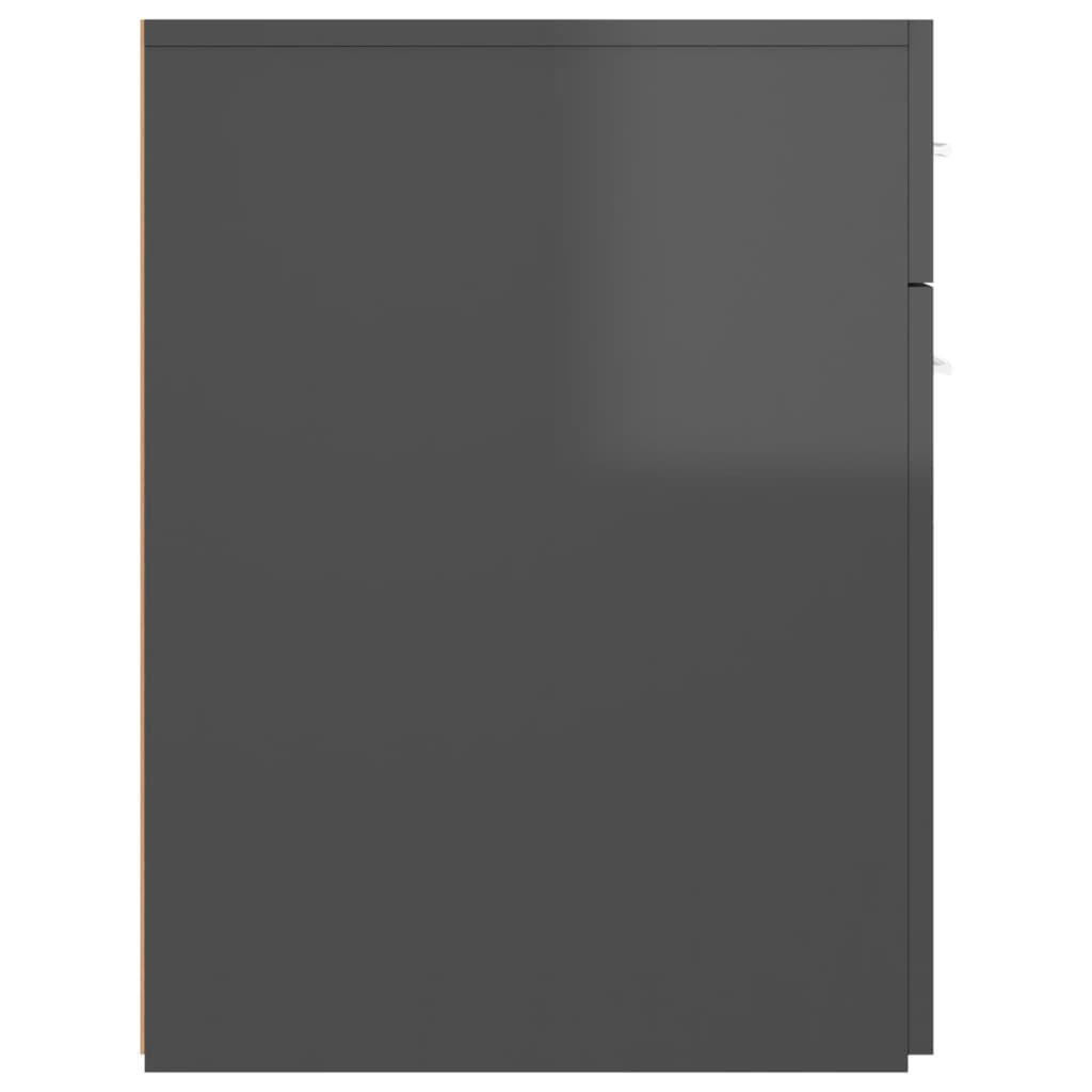 vidaXL sahtlitega kapp, kõrgläikega hall 20x45,5x60 cm puitlaastplaat
