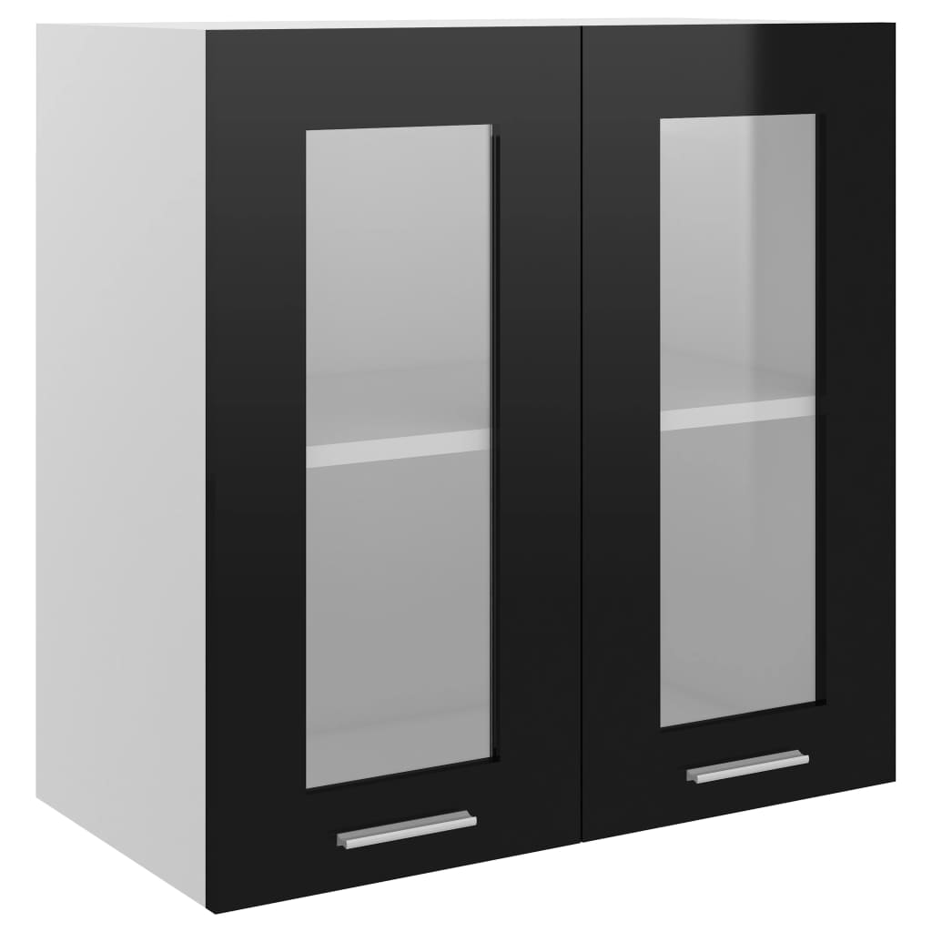 vidaXL köögikapp, kõrgläikega must, 60 x 31 x 60, puitlaastplaat