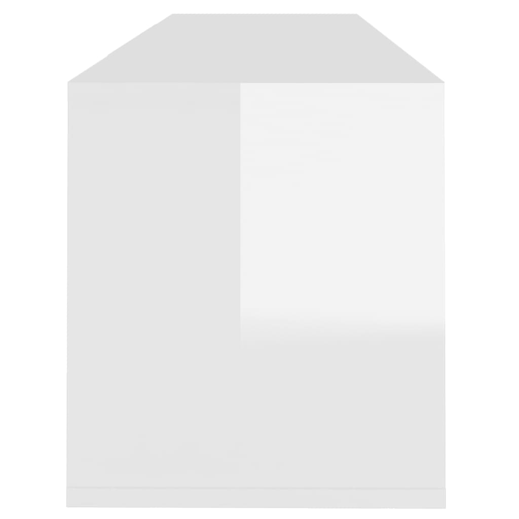 vidaXL telerikapp, kõrgläikega valge, 120 x 30 x 40,5, puitlaastplaat