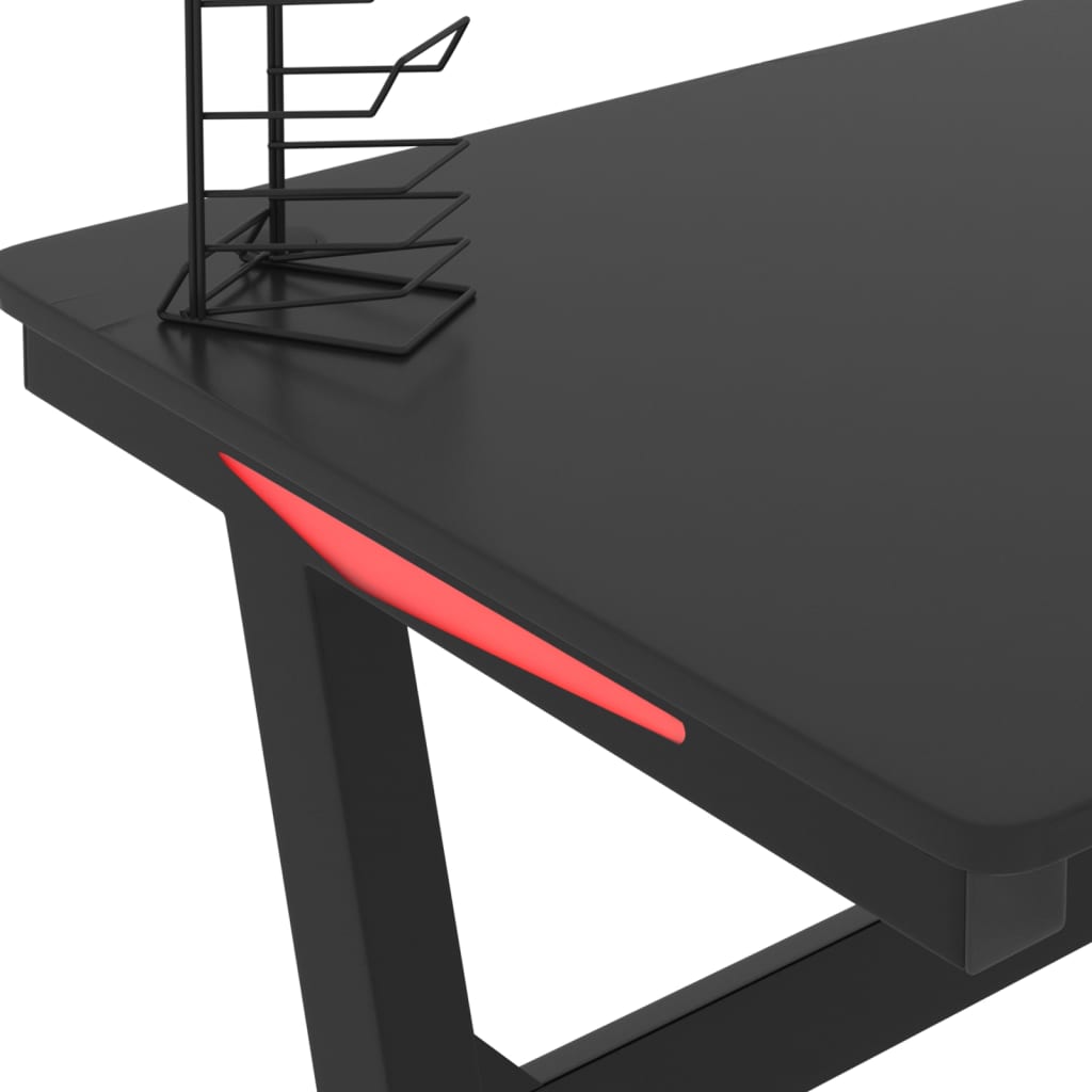 vidaXL mänguri arvutilaud Z-jalgadega, must, 90x60x75 cm
