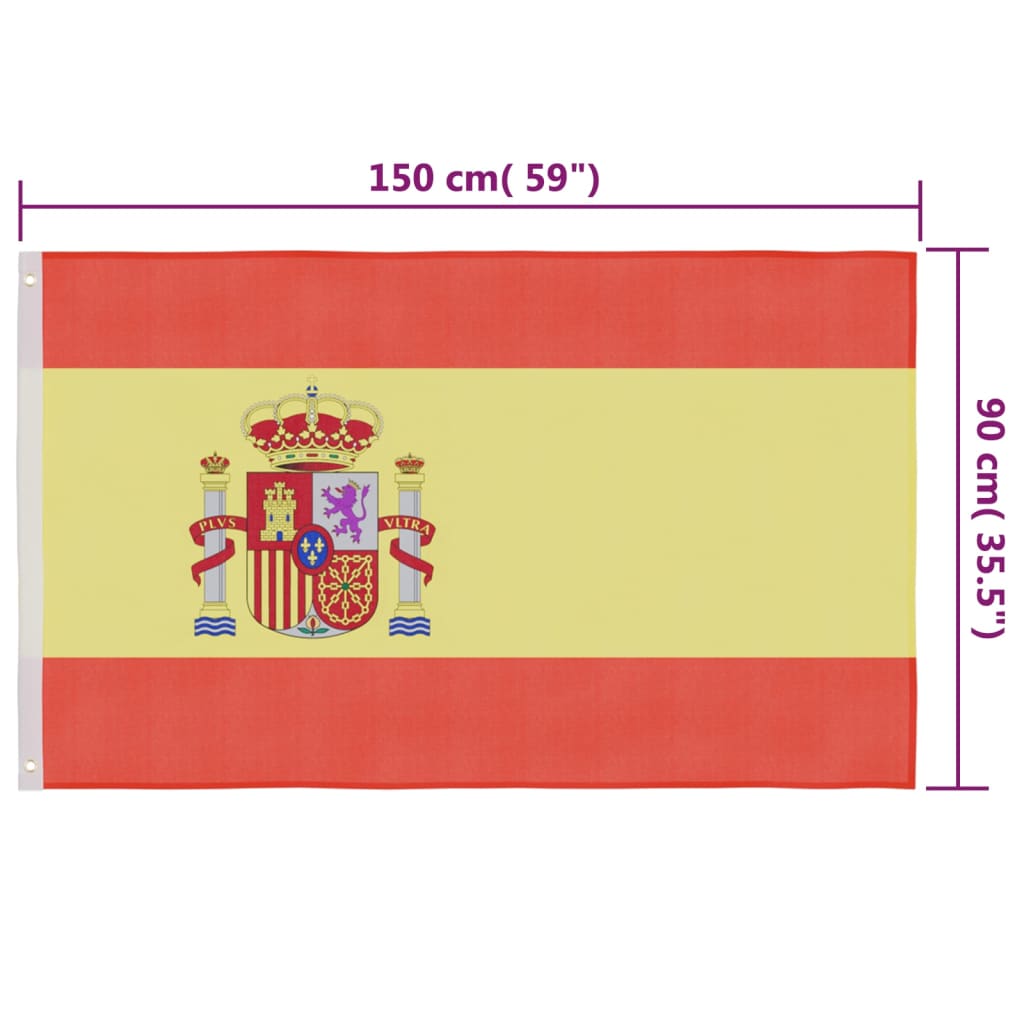 vidaXL Hispaania lipp ja lipumast, alumiinium, 6,2 m