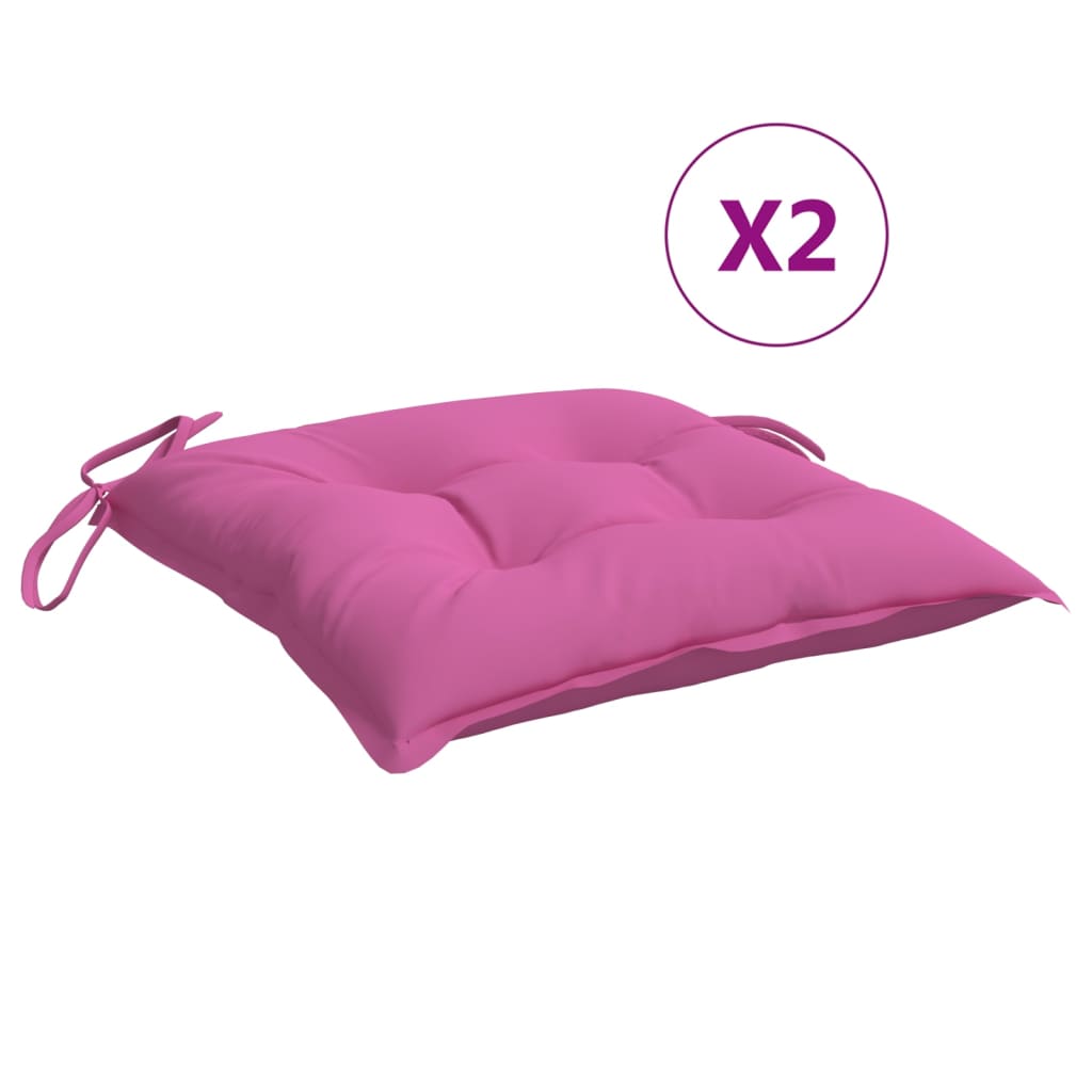 vidaXL tooli istmepadjad 2 tk, roosa, 50 x 50 x 7 cm, kangas